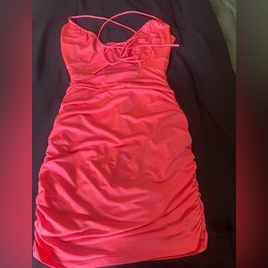 Lightly Worn Medium Strappy Stretchy Body Con Dress With Keyhole Front